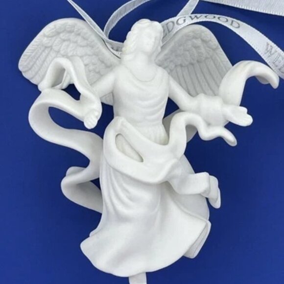 Wedgwood Christmas Angel Jasperware Ornament with Original Box and Ribbon - Picture 1 of 10